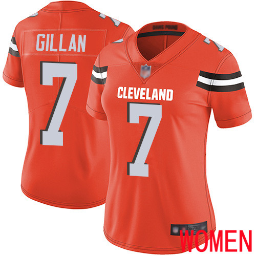 Cleveland Browns Jamie Gillan Women Orange Limited Jersey 7 NFL Football Alternate Vapor Untouchable